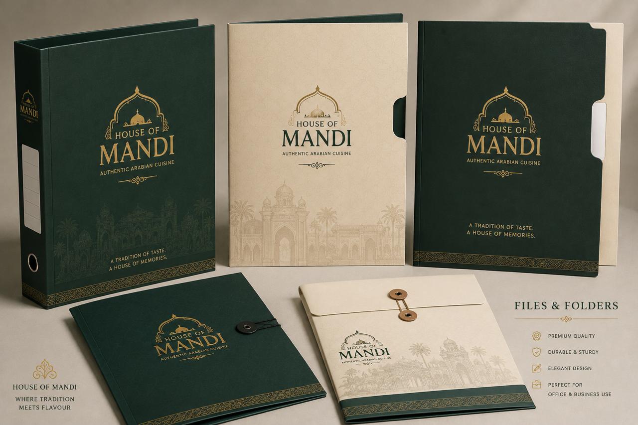 Branded presentation folders and files printing
